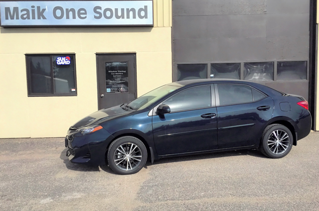 Toyota Corolla 2017 with professional window tint in North Bay